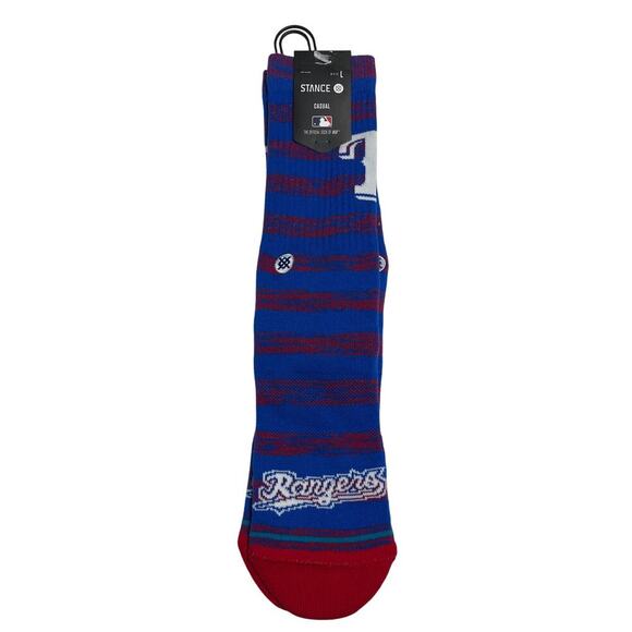 Stance Texas Rangers Baseball crew socks men's size large new - Picture 1 of 2